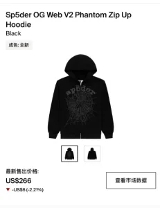 Sp5der OG Web V2 Phantom Zip Up Hoodie