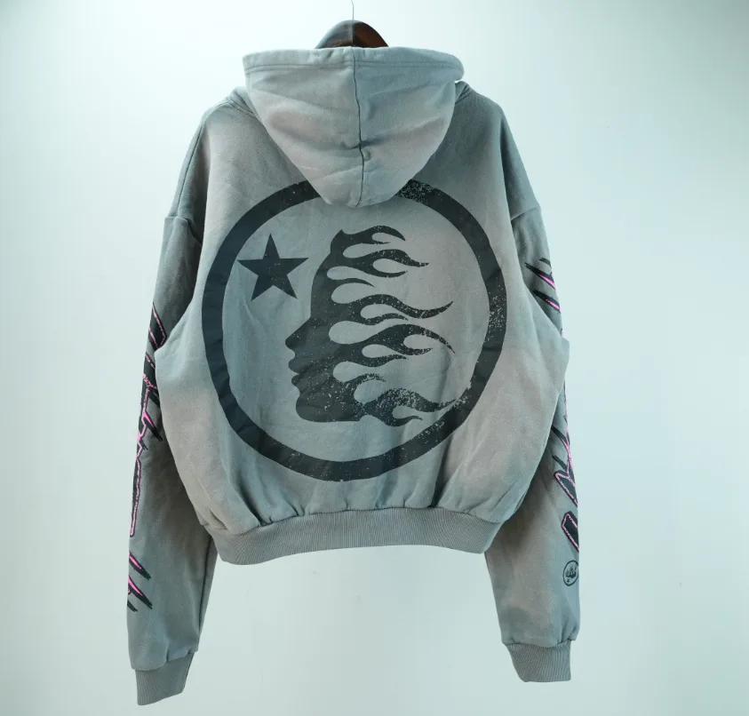 Hellstar Future Flame Hoodie Grey