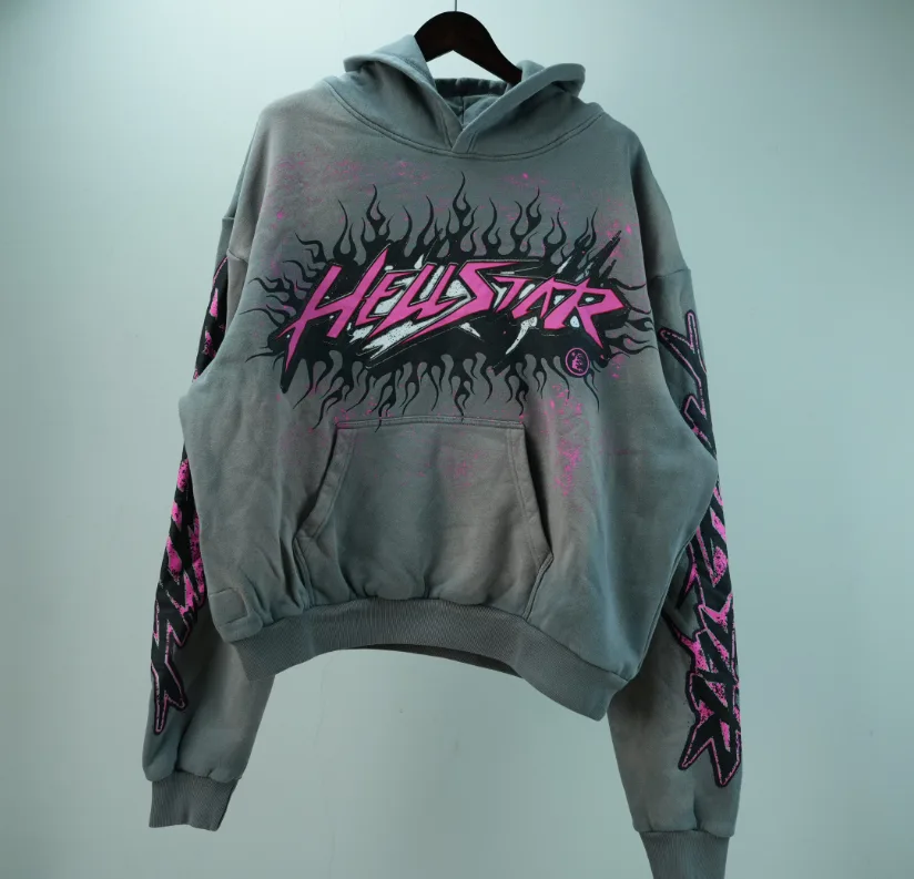 Hellstar Future Flame Hoodie Grey