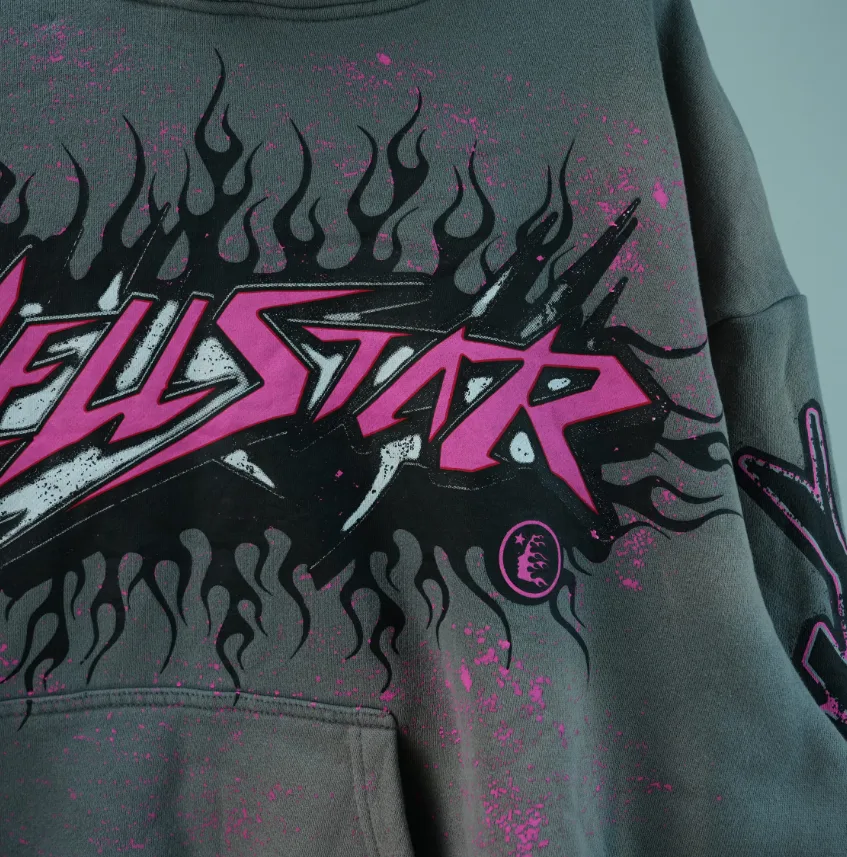 Hellstar Future Flame Hoodie Grey