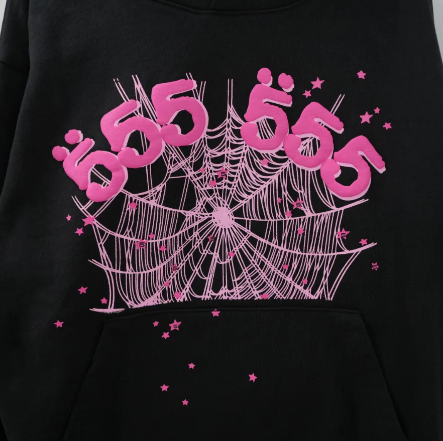 Sp5der Angel Number Hoodie Black