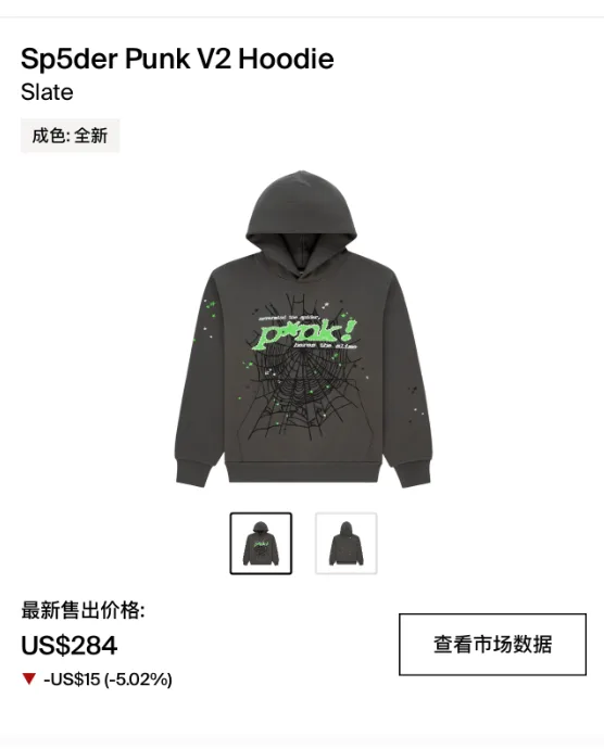 Sp5der PunkV2 Hoodie Slate