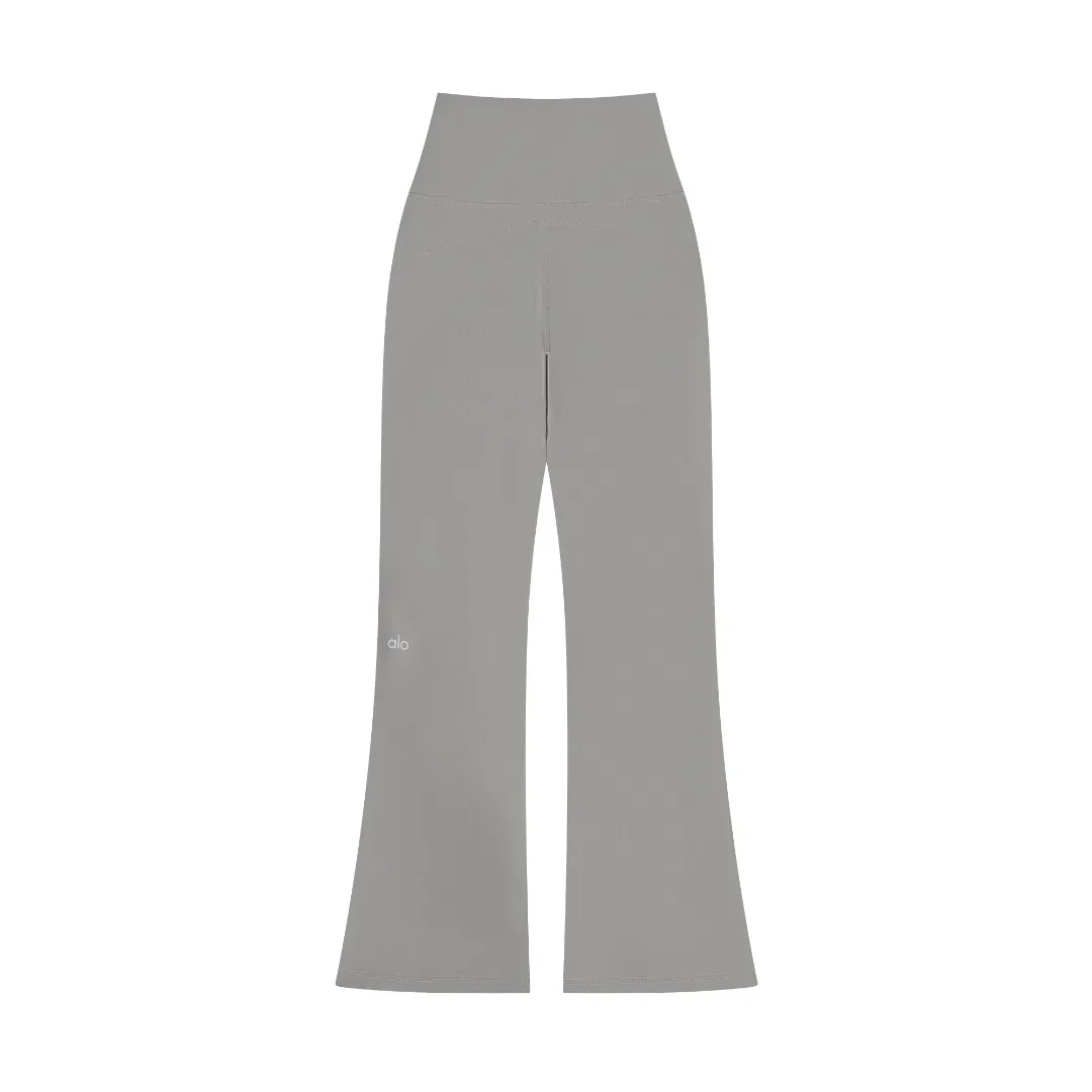 💰70 #K10 ALO yoga 高腰微喇叭裤提臀紧身瑜伽跑步长裤 颜色： 灰色10