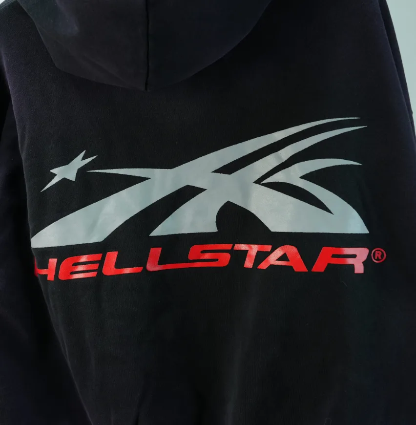 Hellstar Airbrushed Skull Hoodie Black