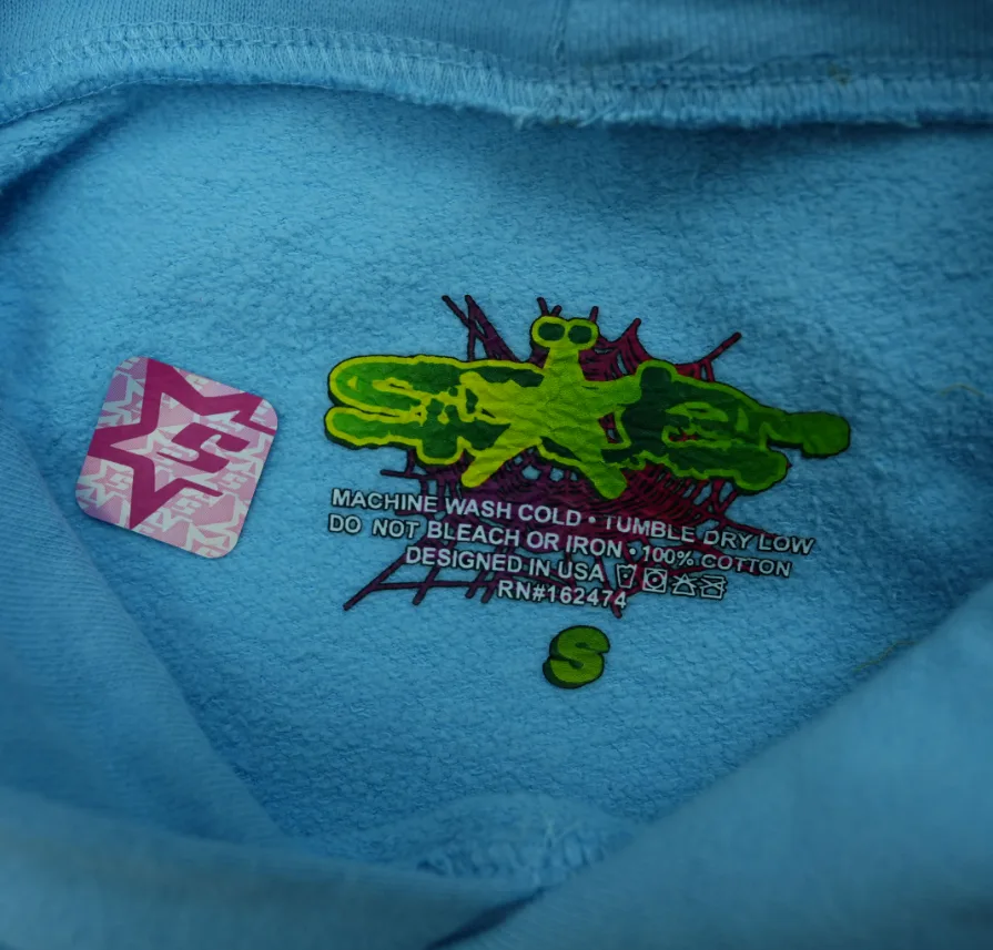 【1:1 BATCH】Sp5der Web Hoodie Sky Blue    13