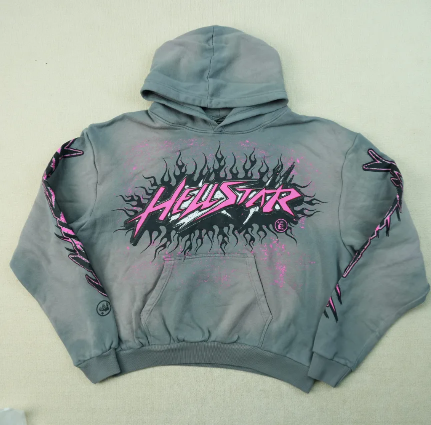 Hellstar Future Flame Hoodie Grey