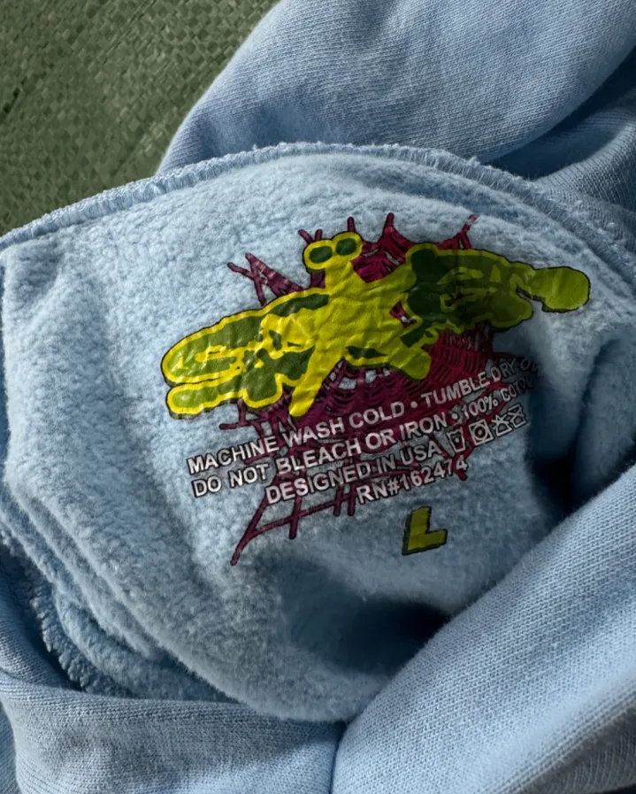 【1:1 BATCH】Sp5der Web Hoodie Sky Blue    13