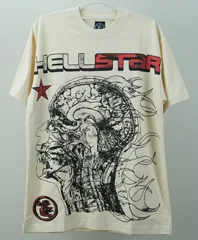 Hellstar Studios Cranium Short Sleeve Tee Shirt Cream