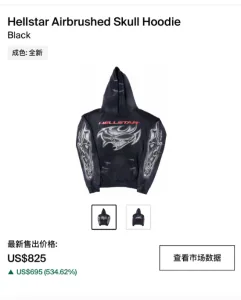 Hellstar Airbrushed Skull Hoodie Black