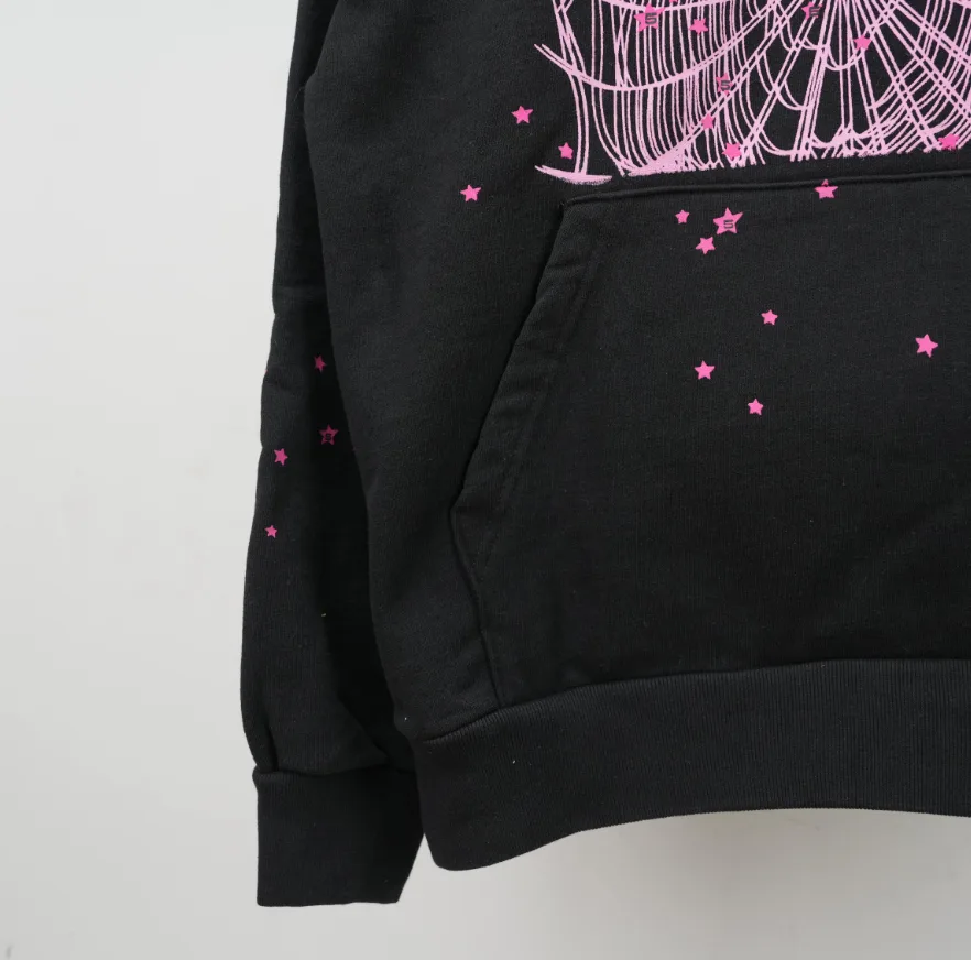 Sp5der Angel Number Hoodie Black