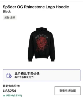 1:1 Sp5der OG Rhinestone Logo Hoodie