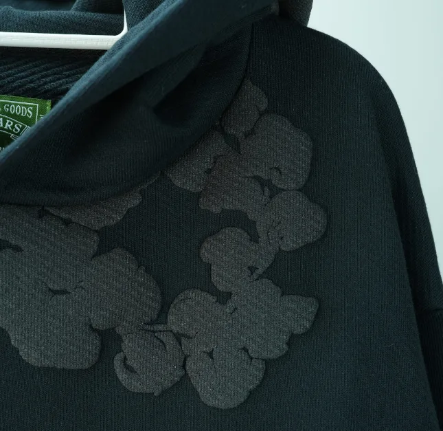 Denim Tears Cotton Wreath Hoodie Black Monochrome