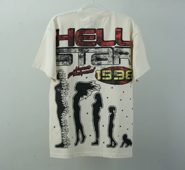 Hellstar Studios Cranium Short Sleeve Tee Shirt Cream