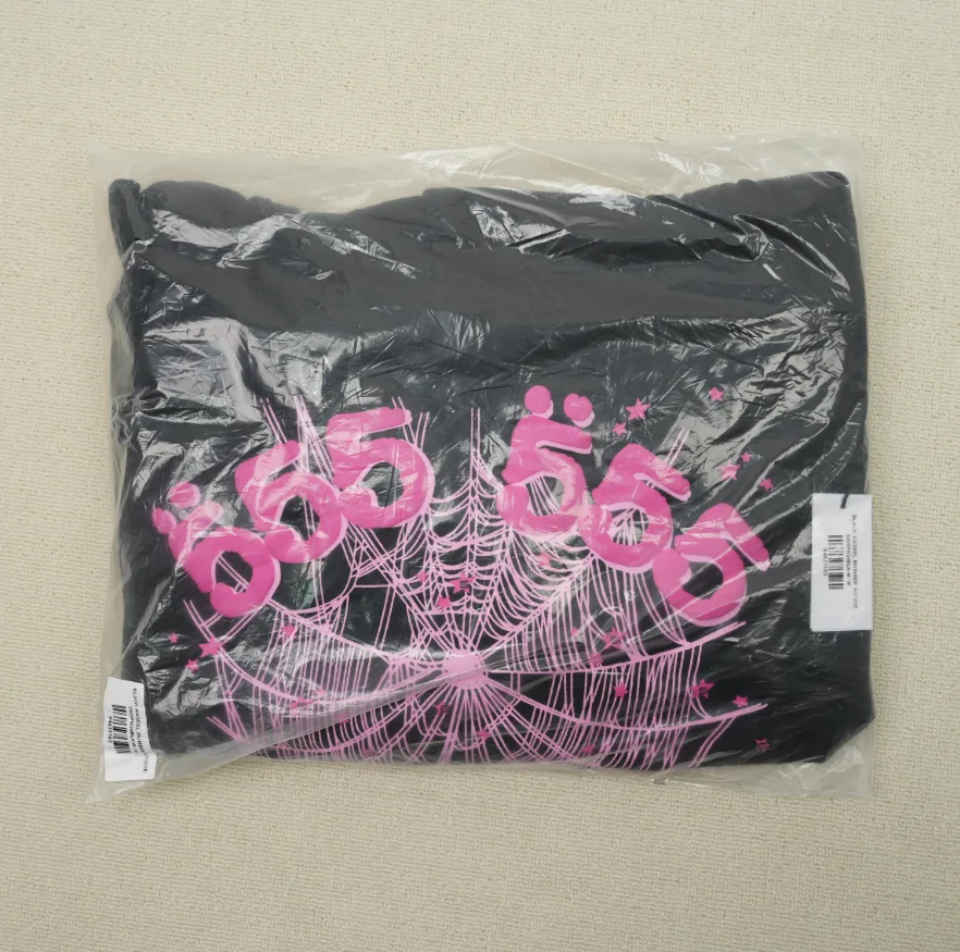Sp5der Angel Number Hoodie Black