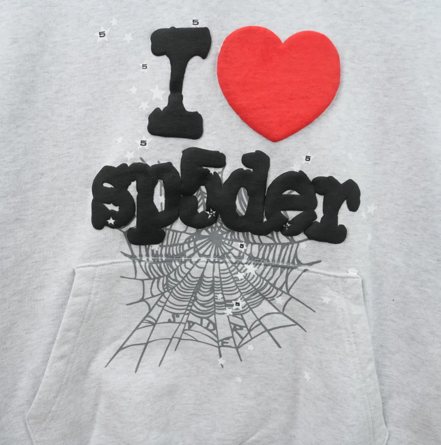 Sp5der Souvenir Hoodie Heather Grey