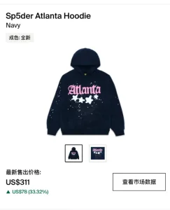 SP5DER ATLANTA HOODIE NAVY