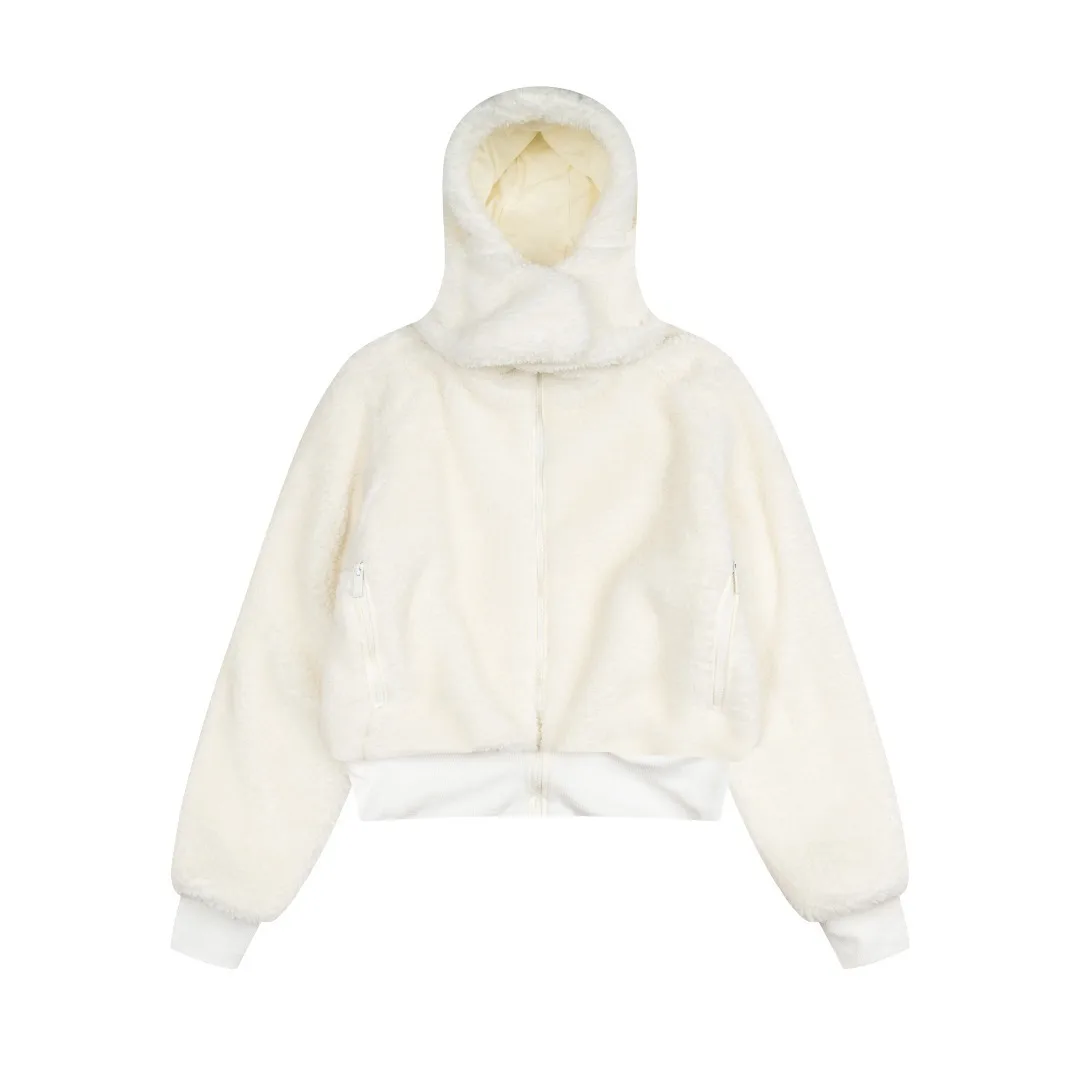 💰170 # W29 ALO yoga 2025秋冬肯豆同款短款羊羔毛外套 帽子可拆卸 颜色：