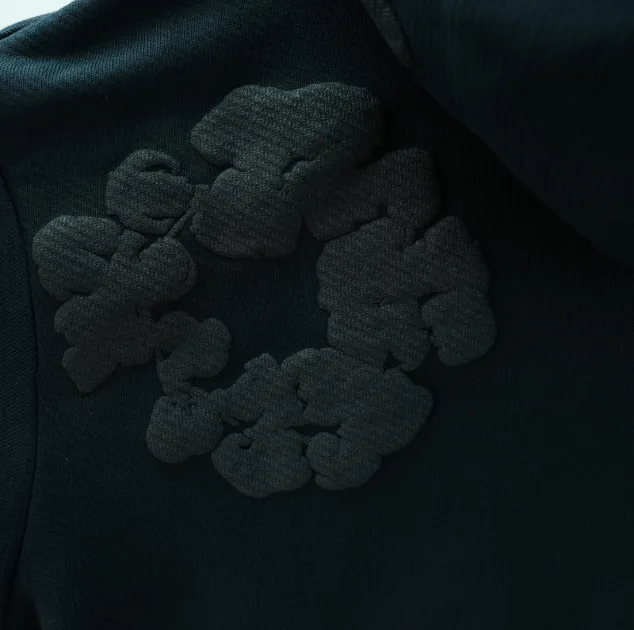 Denim Tears Cotton Wreath Hoodie Black Monochrome