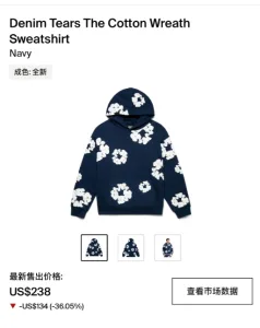 Denim Tears The Cotton Wreath Sweatshirt Navy