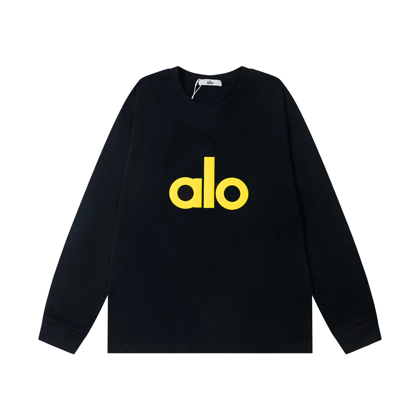 A202#P85 美国洛杉矶Alo25ss胸口立体发泡印花男女同款宽松长袖T恤 颜色：白黑 白粉8