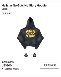 Hellstar No Guts No Glory Hoodie Black
