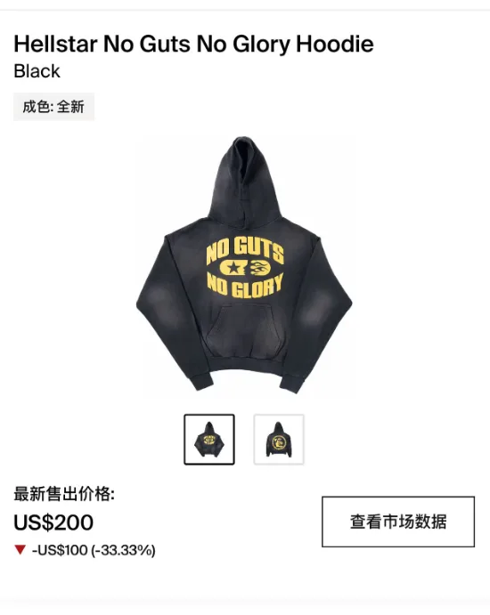 Hellstar No Guts No Glory Hoodie Black