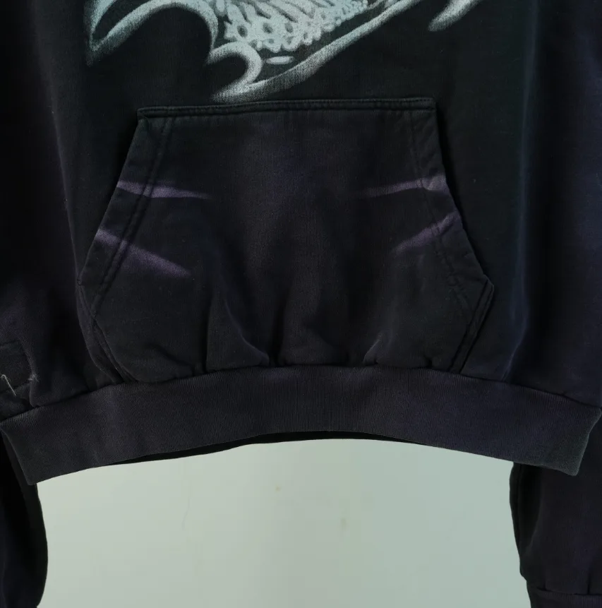 Hellstar Airbrushed Skull Hoodie Black