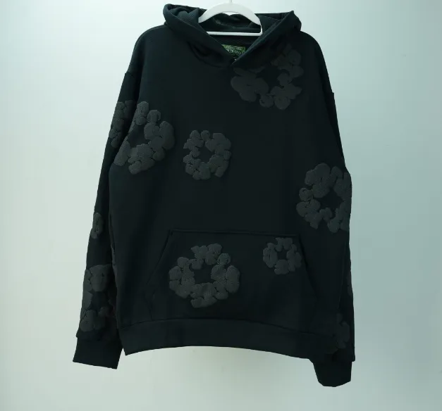 Denim Tears Cotton Wreath Hoodie Black Monochrome