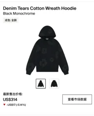 Denim Tears Cotton Wreath Hoodie Black Monochrome