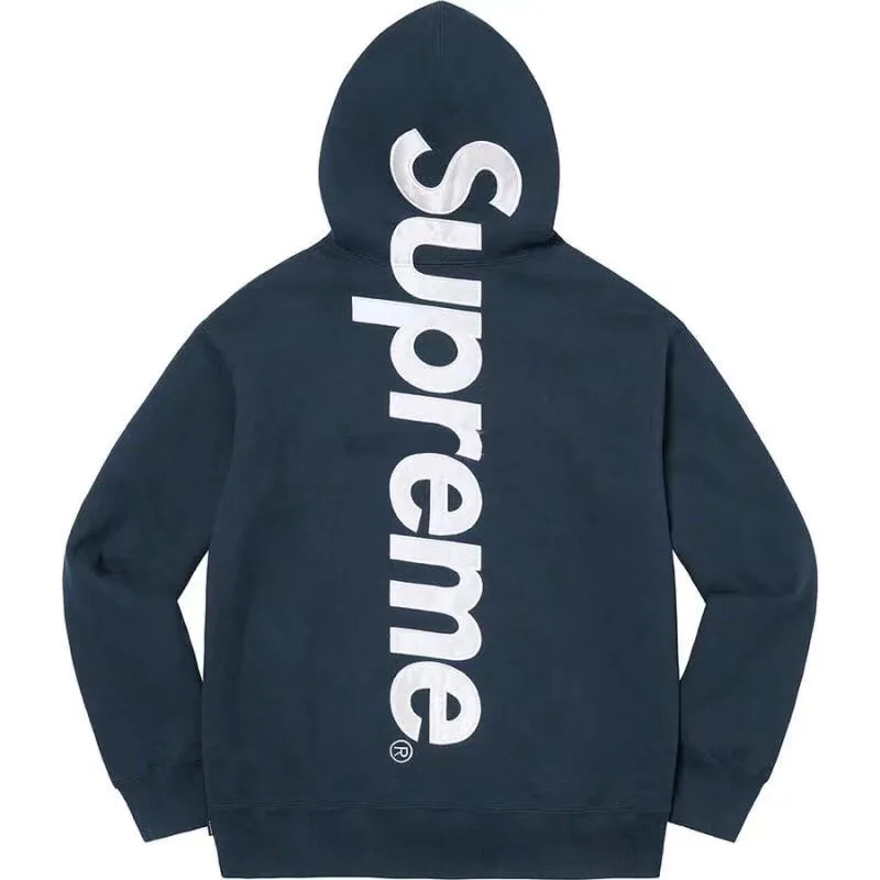 S032#1601902 Supreme 22FW Satin Appliqué Hooded Sweatshirt S M L XL