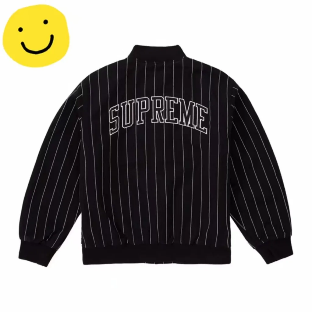 S005#2200 SUPREME 19SS PINSTRIPE VARSITY JACKET