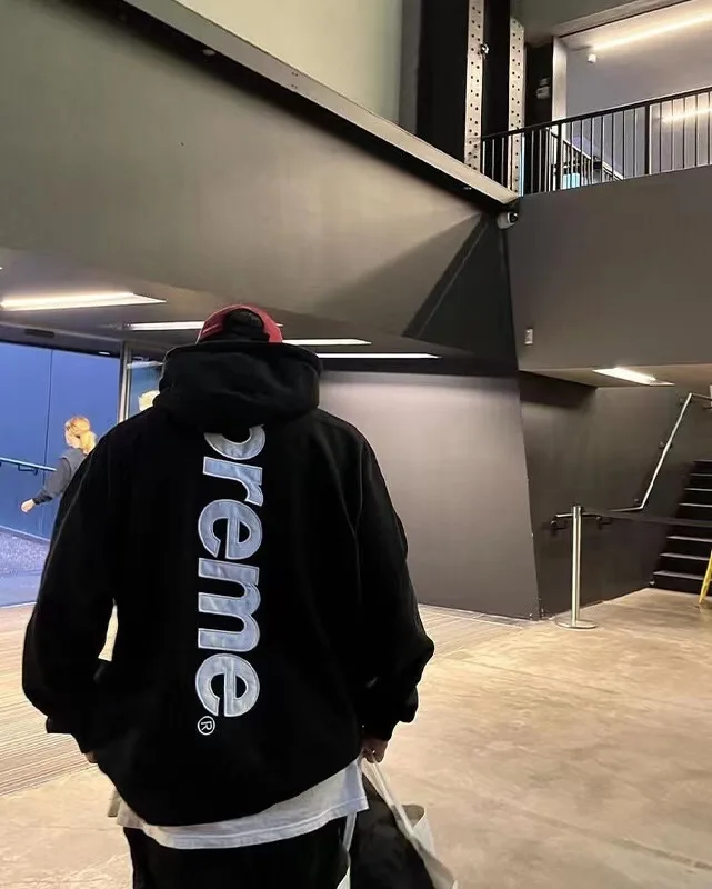 S032#1601902 Supreme 22FW Satin Appliqué Hooded Sweatshirt S M L XL