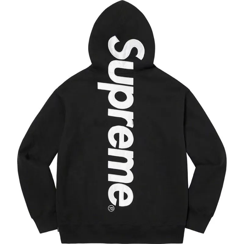 S032#1601902 Supreme 22FW Satin Appliqué Hooded Sweatshirt S M L XL