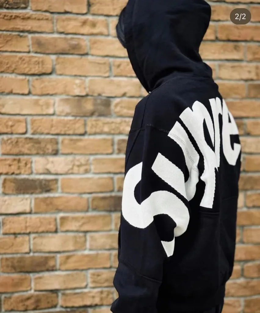 SUPREME BIG LOGO JACQUARD HOODED SWEATSHIRT LOGO S M L XL