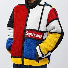 S015#250560290 Supreme 20FW Reversible Colorblocked Fleece Jacket