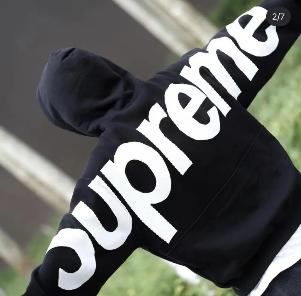 SUPREME BIG LOGO JACQUARD HOODED SWEATSHIRT LOGO S M L XL