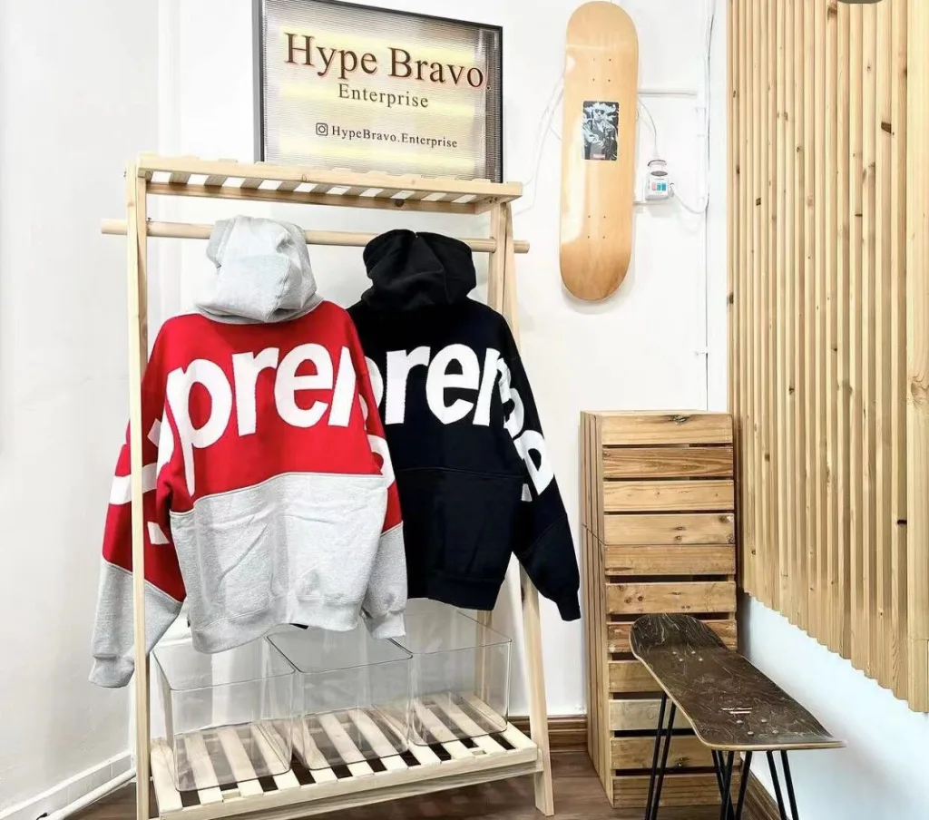 SUPREME BIG LOGO JACQUARD HOODED SWEATSHIRT LOGO S M L XL