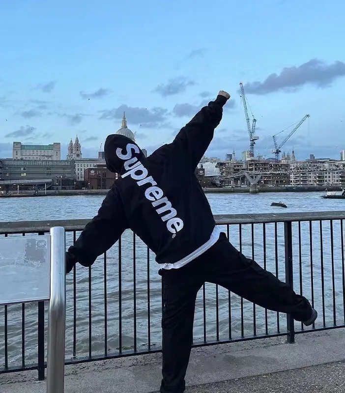 S032#1601902 Supreme 22FW Satin Appliqué Hooded Sweatshirt S M L XL