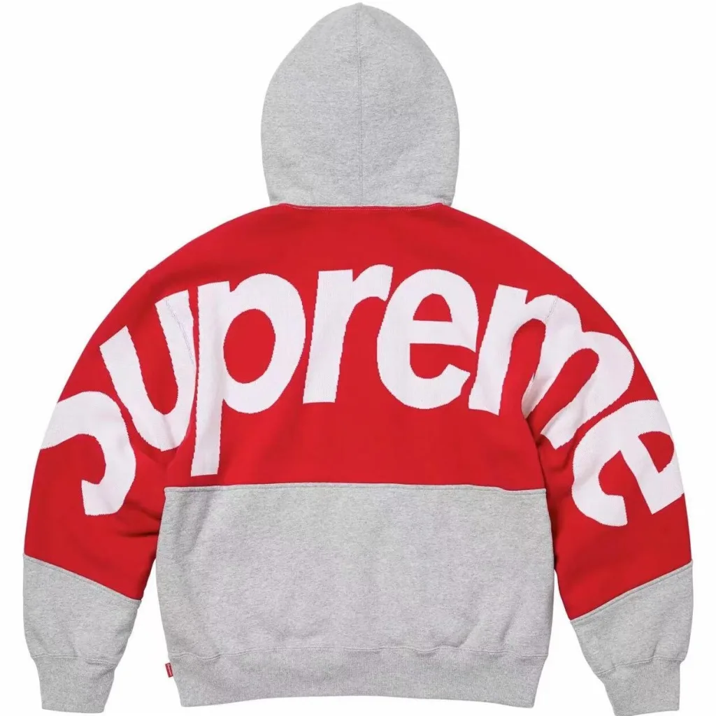 SUPREME BIG LOGO JACQUARD HOODED SWEATSHIRT LOGO S M L XL