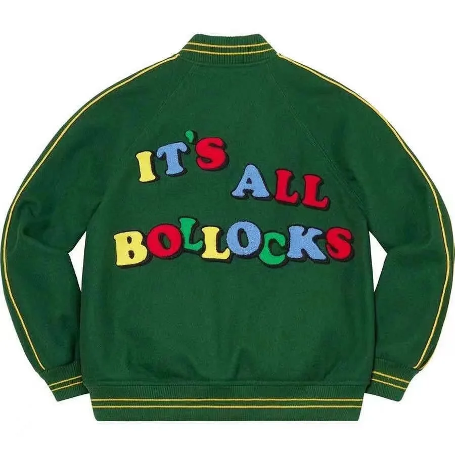 S016#28034058 Supreme 21SS Jamie Reid It’s All Bollocks Varsity Jacket