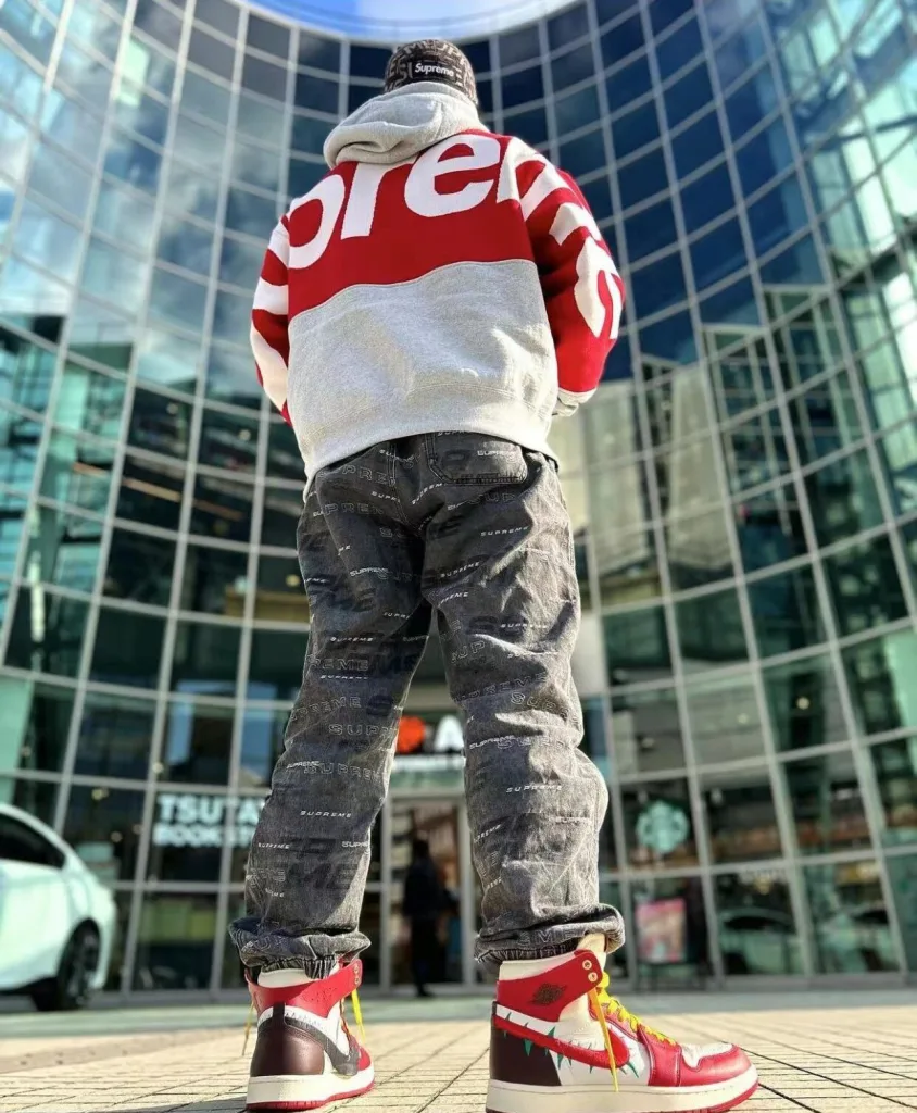 SUPREME BIG LOGO JACQUARD HOODED SWEATSHIRT LOGO S M L XL