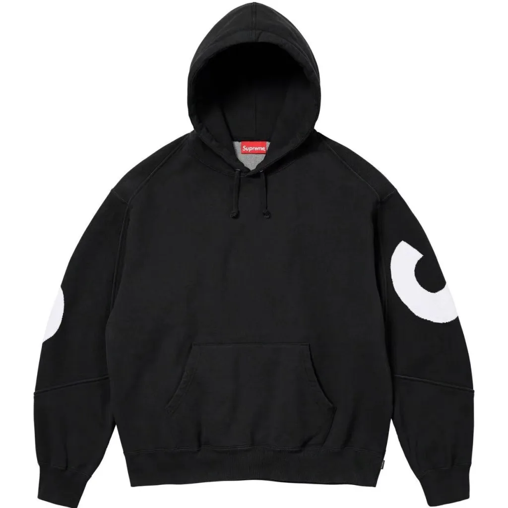 SUPREME BIG LOGO JACQUARD HOODED SWEATSHIRT LOGO S M L XL