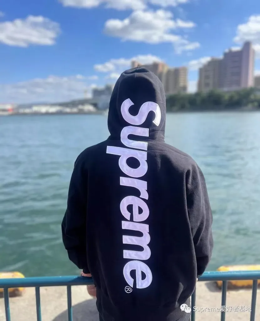 S032#1601902 Supreme 22FW Satin Appliqué Hooded Sweatshirt S M L XL