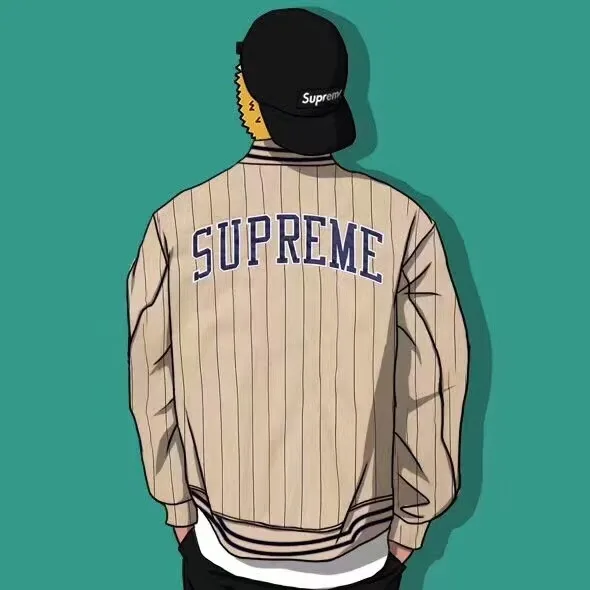 S005#2200 SUPREME 19SS PINSTRIPE VARSITY JACKET