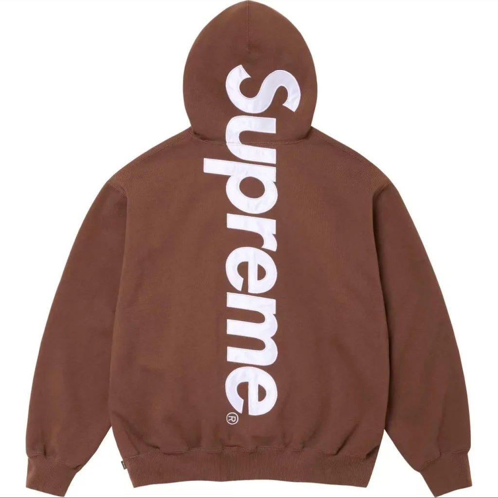 S032#1601902 Supreme 22FW Satin Appliqué Hooded Sweatshirt S M L XL