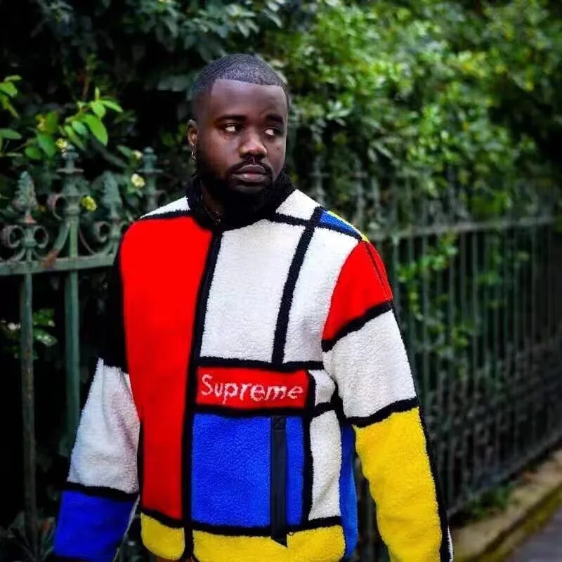 S015#250560290 Supreme 20FW Reversible Colorblocked Fleece Jacket