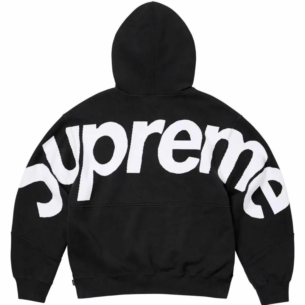 SUPREME BIG LOGO JACQUARD HOODED SWEATSHIRT LOGO S M L XL