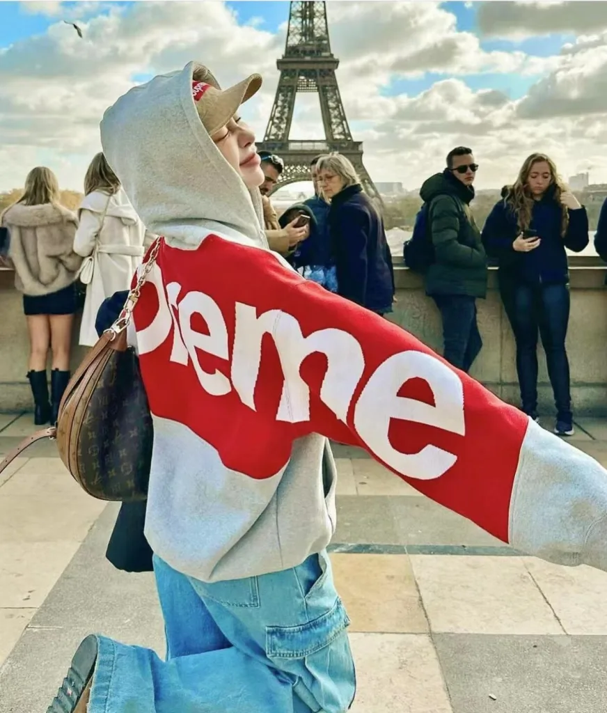 SUPREME BIG LOGO JACQUARD HOODED SWEATSHIRT LOGO S M L XL