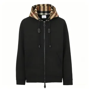 Burberry Check Hood Cotton Hooded Top